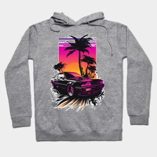 Retro Car in Synthwave Style Hoodie